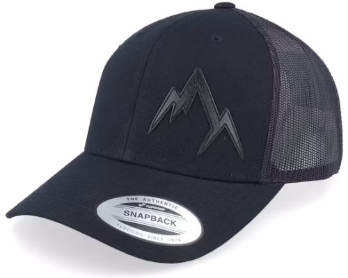 Small Engraved Mountain Black Trucker - Wild Spirit