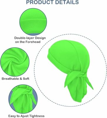 Sweat Wicking Do Rags Skull Cap Neon Green