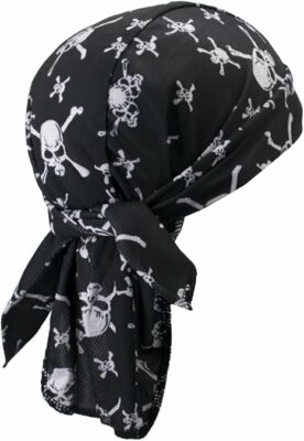 Sweat Wicking Do Rags Skull Caps Fire Skull