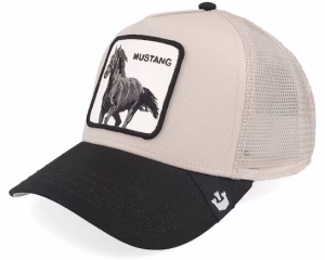 The Mustang Seasonal Core TaupeBlack A-Frame Trucker - Goorin Bros