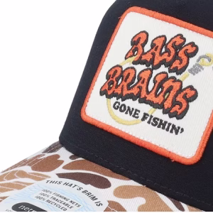 Bass Brains Gf Hat-camoBlack A-Frame Trucker - Brixton