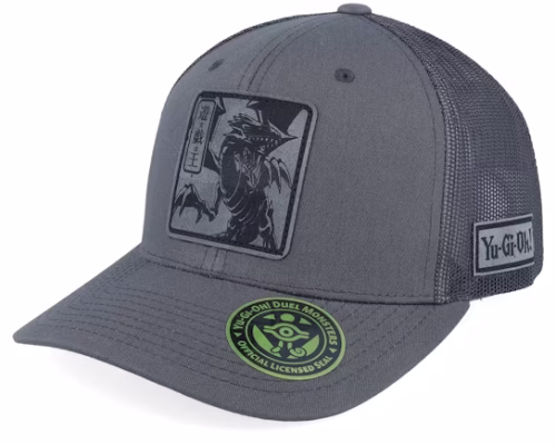 Blue-eyes White Dragon Grey Engraved Grey Trucker - Yu-Gi-Oh