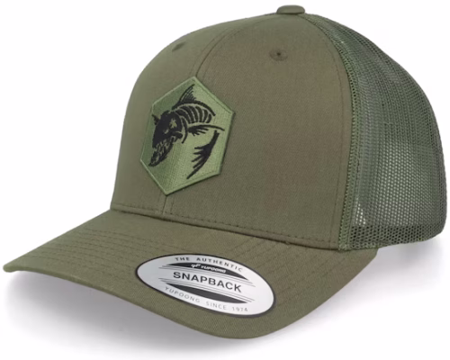 Bone Fish Hex Patch Buck Green Trucker