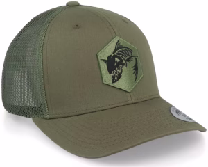 Bone Fish Hex Patch Buck Green Trucker