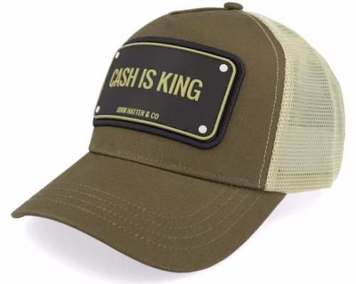 Cash Is King Green A-Frame Trucker - John Hatter & Co