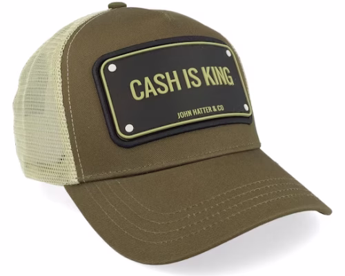 Cash Is King Green A-Frame Trucker - John Hatter & Co