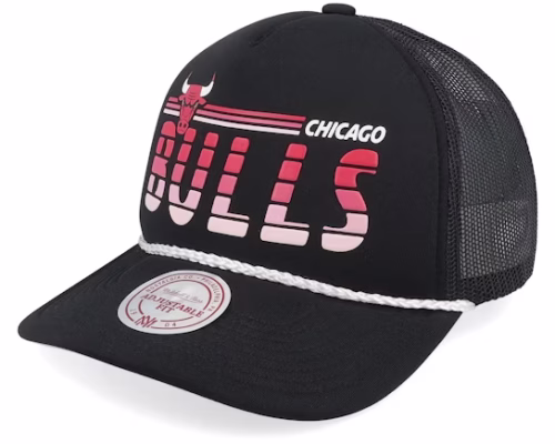 Chicago Bulls Graded Black A-frame Trucker - Mitchell & Ness