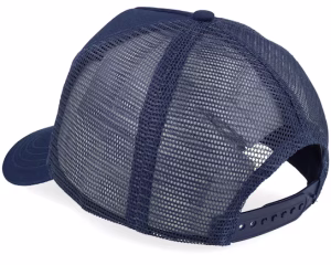 Consigliere Navy Aluminium Plate Blue A-Frame Trucker - John Hatter & Co