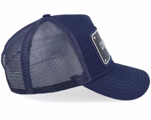 Consigliere Navy Aluminium Plate Blue A-Frame Trucker - John Hatter & Co