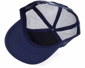 Consigliere Navy Aluminium Plate Blue A-Frame Trucker - John Hatter & Co