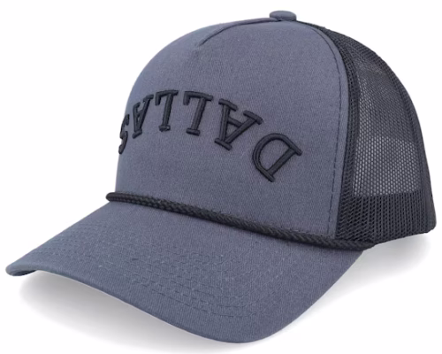 Dallas Upside Down 3d Rope CharcoalBlack A-Frame Trucker