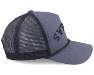Dallas Upside Down 3d Rope CharcoalBlack A-Frame Trucker