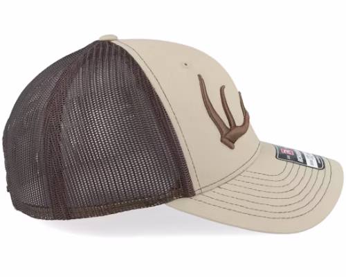 Elk Antler 3d 112 Split KhakiCoffee Trucker - Hunter
