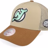 Exclusive x New Jersey Devils Crepe Hemp Light Brown Trucker - Mitchell & Ness