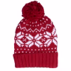 Fair Isle Snowstar® Beanie Red/White Pom - Beechfield