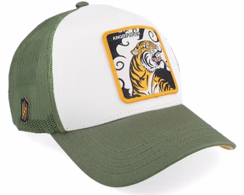 Fantastic Beasts Angry Tiger Dark GreenWhite Trucker - Capslab
