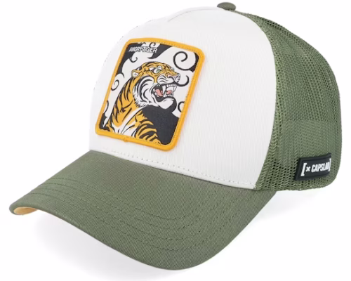 Fantastic Beasts Angry Tiger Dark GreenWhite Trucker - Capslab