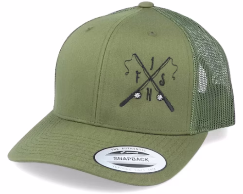 Fish Rods Cross Olive Trucker - Skillfish