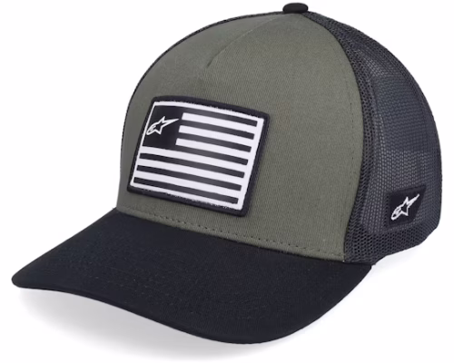 Flag Snapback Hat MilitaryBlack Trucker - Alpinestars