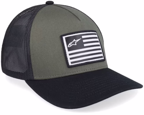 Flag Snapback Hat MilitaryBlack Trucker - Alpinestars