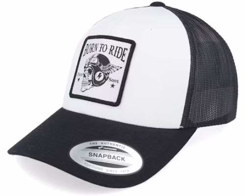 Free Soul Skull Patch BlackWhite Trucker - Born To Ride
