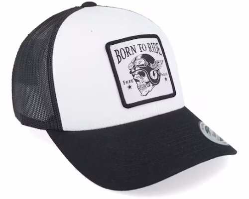 Free Soul Skull Patch BlackWhite Trucker - Born To Ride