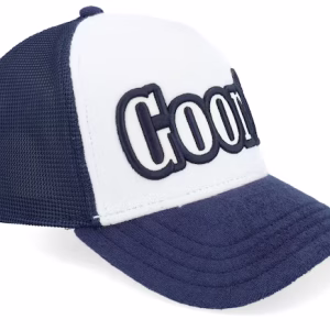 Full Flavor Wordmark French Terry NavyWhite A-Frame Trucker - Goorin Bros