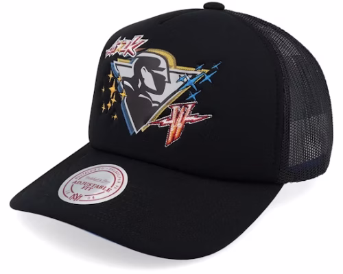Golden State Warriors 2k Flash Hwc Black A-frame Trucker - Mitchell & Ness
