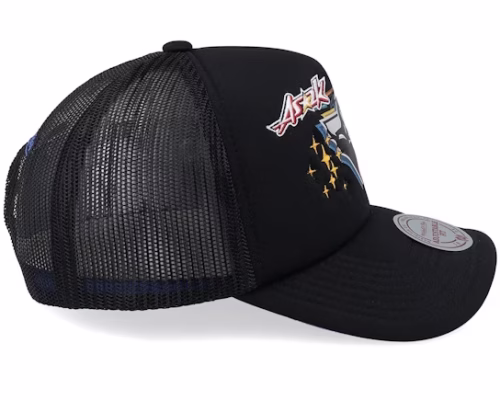 Golden State Warriors 2k Flash Hwc Black A-frame Trucker - Mitchell & Ness