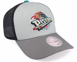Hatstore Exclusive x Detroit Pistons Iron Grey/Black Trucker - Mitchell & Ness
