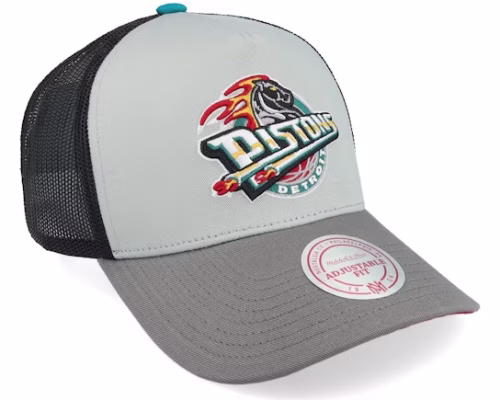 Hatstore Exclusive x Detroit Pistons Iron Grey/Black Trucker - Mitchell & Ness