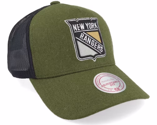 Hatstore Exclusive x New York Rangers Winterized True Forestgreen/Black Trucker - Mitchell & Ness