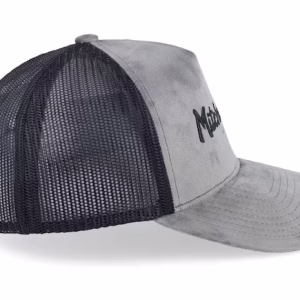 Hatstore Exclusive x Velvet Pinscript Charcoal Trucker - Mitchell & Ness
