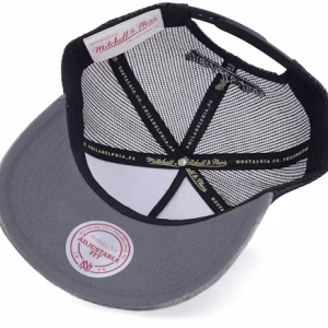Hatstore Exclusive x Velvet Pinscript Charcoal Trucker - Mitchell & Ness