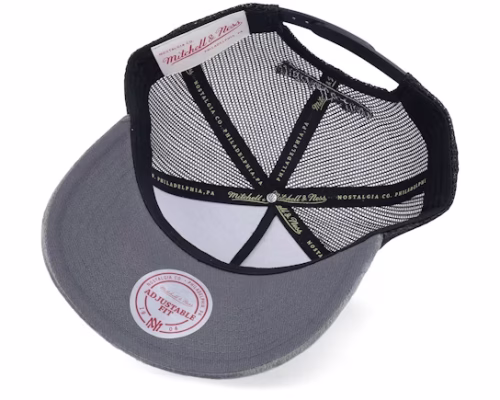 Hatstore Exclusive x Velvet Pinscript Charcoal Trucker - Mitchell & Ness