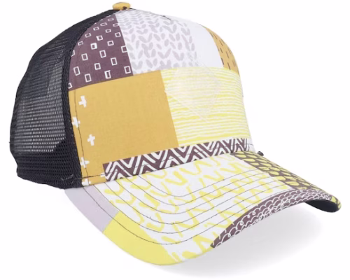 Hft Cap Summerpattern Grey/White/Yellow A-Frame Trucker - Djinns
