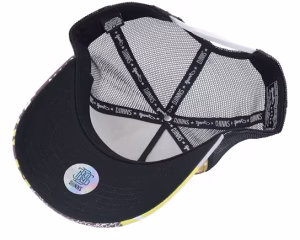 Hft Cap Summerpattern Grey/White/Yellow A-Frame Trucker - Djinns