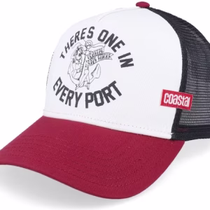 Hft Every Port BlackWhiteBurgundy A-Frame Trucker - Coastal