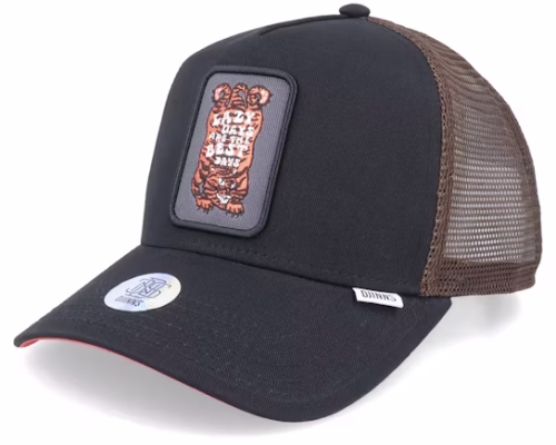 Hft Lazy Tiger Patch-BlackBrown Trucker