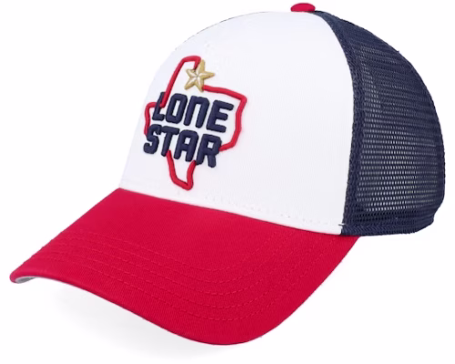 Lone Star State Valin NavyWhiteRed A-Frame Trucker - American Needle