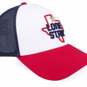 Lone Star State Valin NavyWhiteRed A-Frame Trucker - American Needle