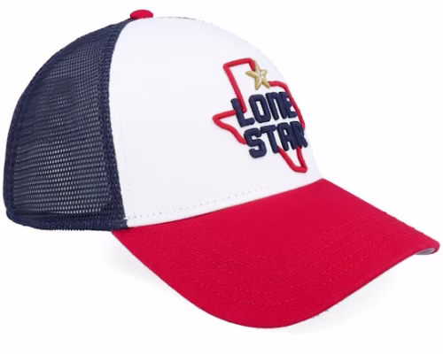 Lone Star State Valin NavyWhiteRed A-Frame Trucker - American Needle