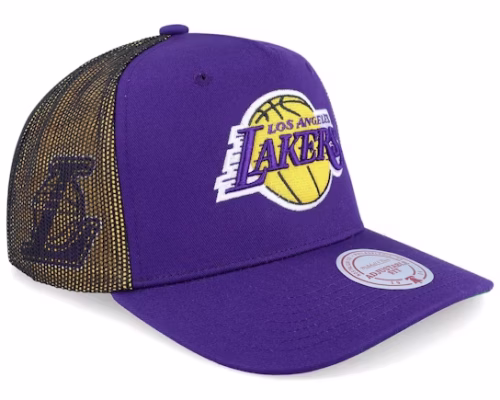 Los Angeles Lakers Tremor Purple A-frame Trucker - Mitchell & Ness