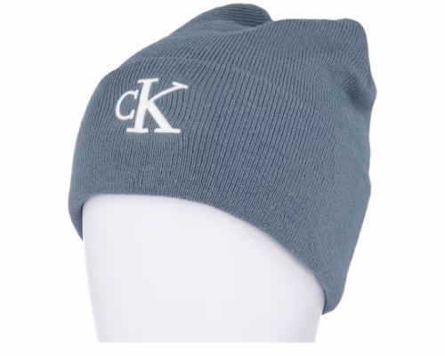Monogram Embro Beanie China Blue Cuff - Calvin Klein