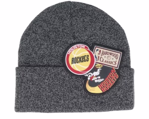 Orlando Magic XL Logo Patch Knit Heather Black Cuff - Mitchell & Ness