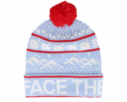 Ski Tuke CornflowerWhite Pom - The North Face
