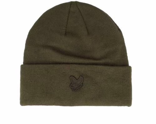 Tonal Eagle Beanie Olive Cuff - Lyle & Scott