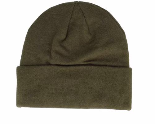 Tonal Eagle Beanie Olive Cuff - Lyle & Scott
