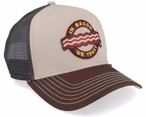 Trucker Cap Hft Food Bacon KhakiBrown Trucker - Djinns