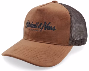 Velvet Pinscript Brown Trucker - Mitchell & Ness